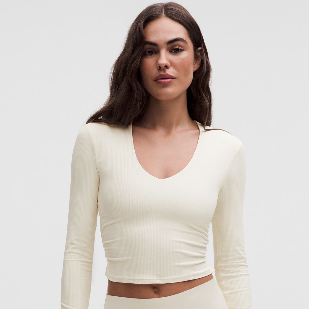 NWT Lululemon All It Takes Long-Sleeve Shirt, B-D Cups, Size 8, Light Ivory